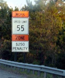 Orange Speed Limit Signs